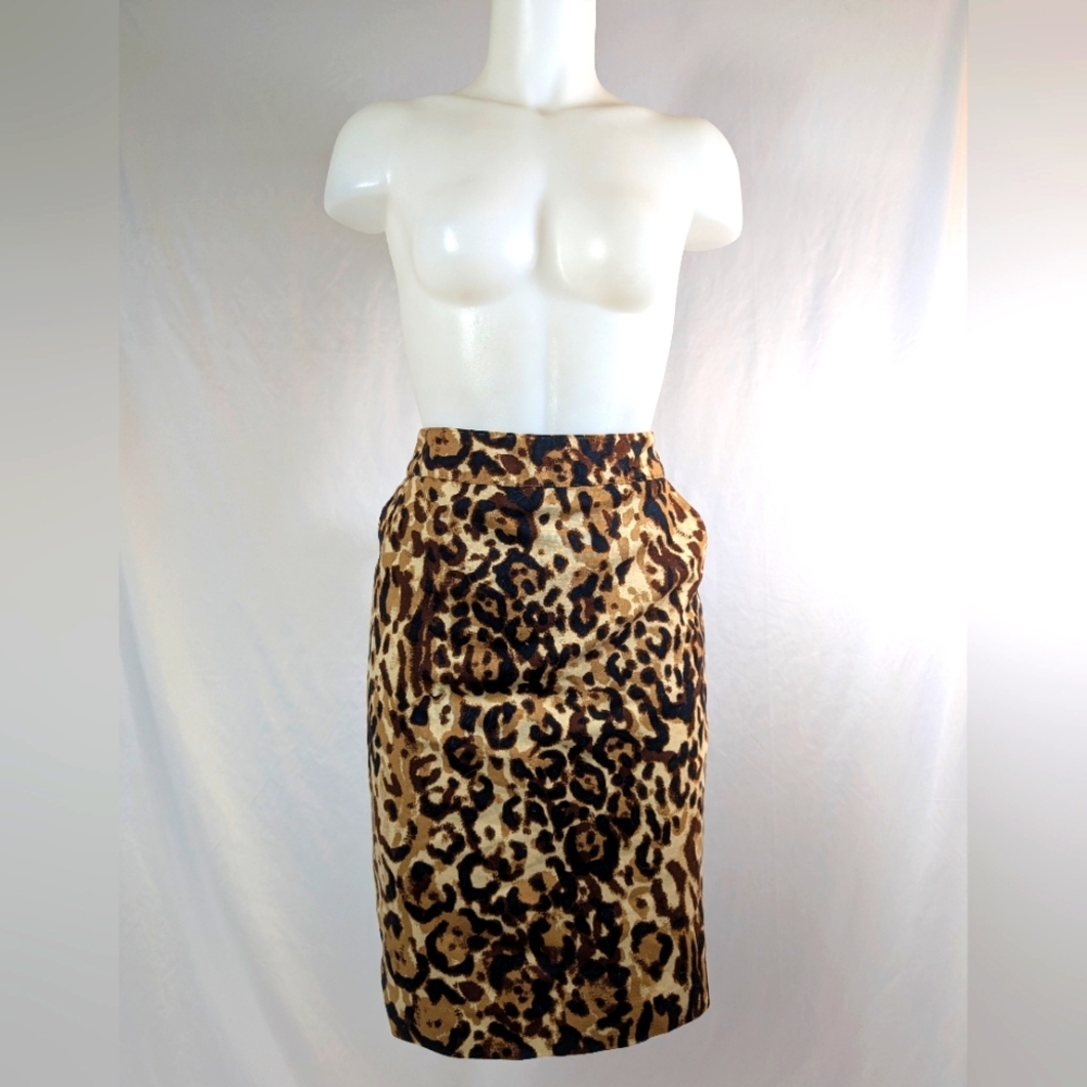 Leopard Print Pencil Skirt Women's Size 4